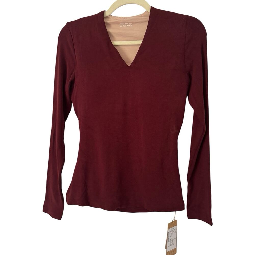 NWT OGL Eco Mousse V Neck Long Sleeve Brami Top Women’s Size Medium Plum Purple